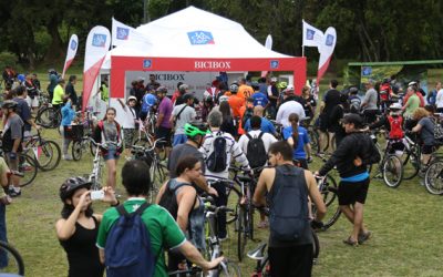 La Caja presente en una Bicicleteada Familiar