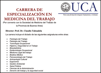 Posgrado de Especialización en Medicina del Trabajo