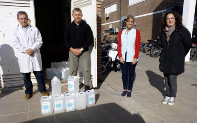 RUS donó 235 litros de desinfectante para manos al Hospital Urquiza