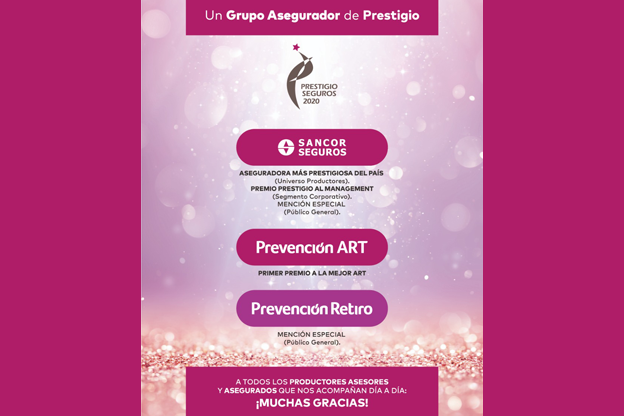 El Grupo Sancor Seguros fue protagonista en los Premios Prestigio 2020
