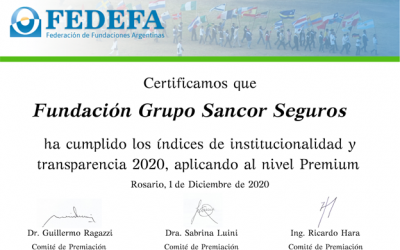Fundación Grupo Sancor Seguros recibió el premio a la Solidaridad FEDEFA 2020