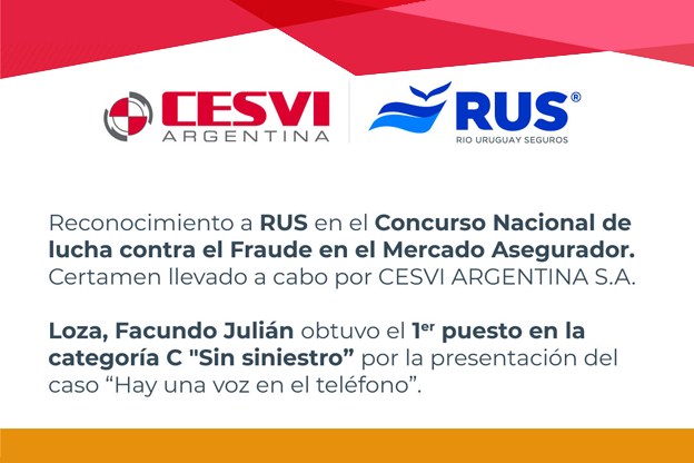RUS logró el 1° puesto en la categoría C del Concurso Nacional de Lucha Contra el Fraude de Cesvi