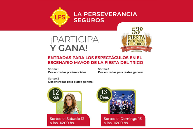 La Perseverancia Seguros estará presente un año más en la Fiesta Provincial del Trigo