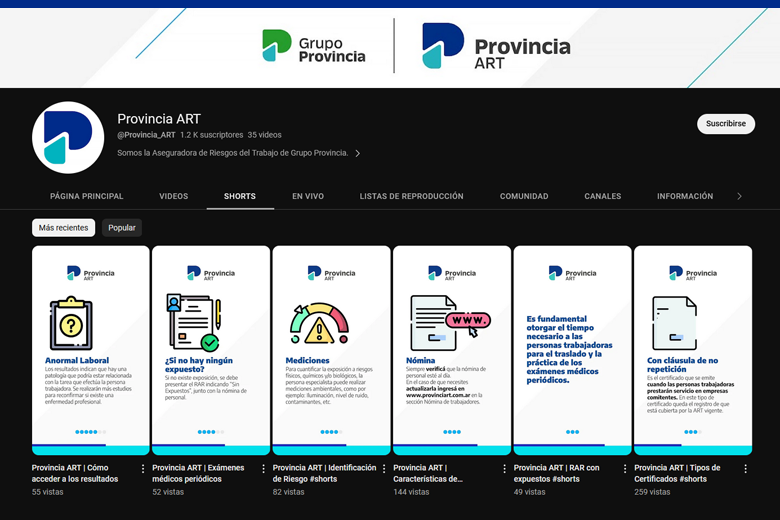 Provincia ART lanzó sus Shorts de Youtube