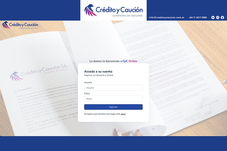 Crédito y Caución desarrolló un rediseño integral de su web transaccional